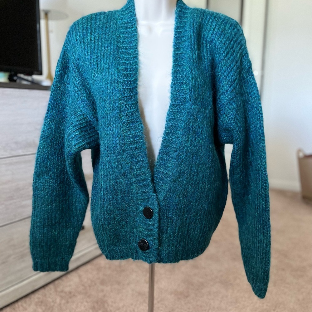 Teal Women's Cardigan Sweater